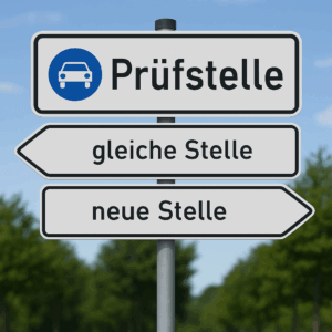 Prüfstelle, Wegweiser, gleiche, neue, Entscheidung