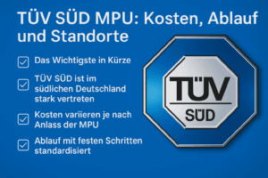 TÜV Logo mit Hinweisen zu den Themen im Ratgeber