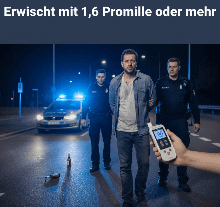 Bild von einem Mann der mit mehr 1,6 Promille abgeführt wird