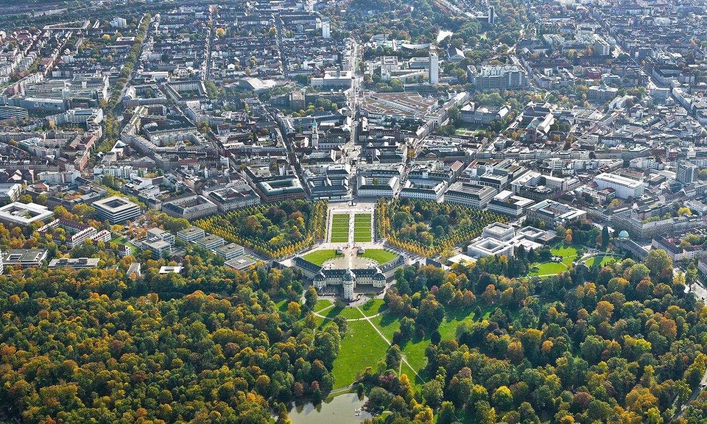 Karlsruhe Luftaufnahme Stadtpark