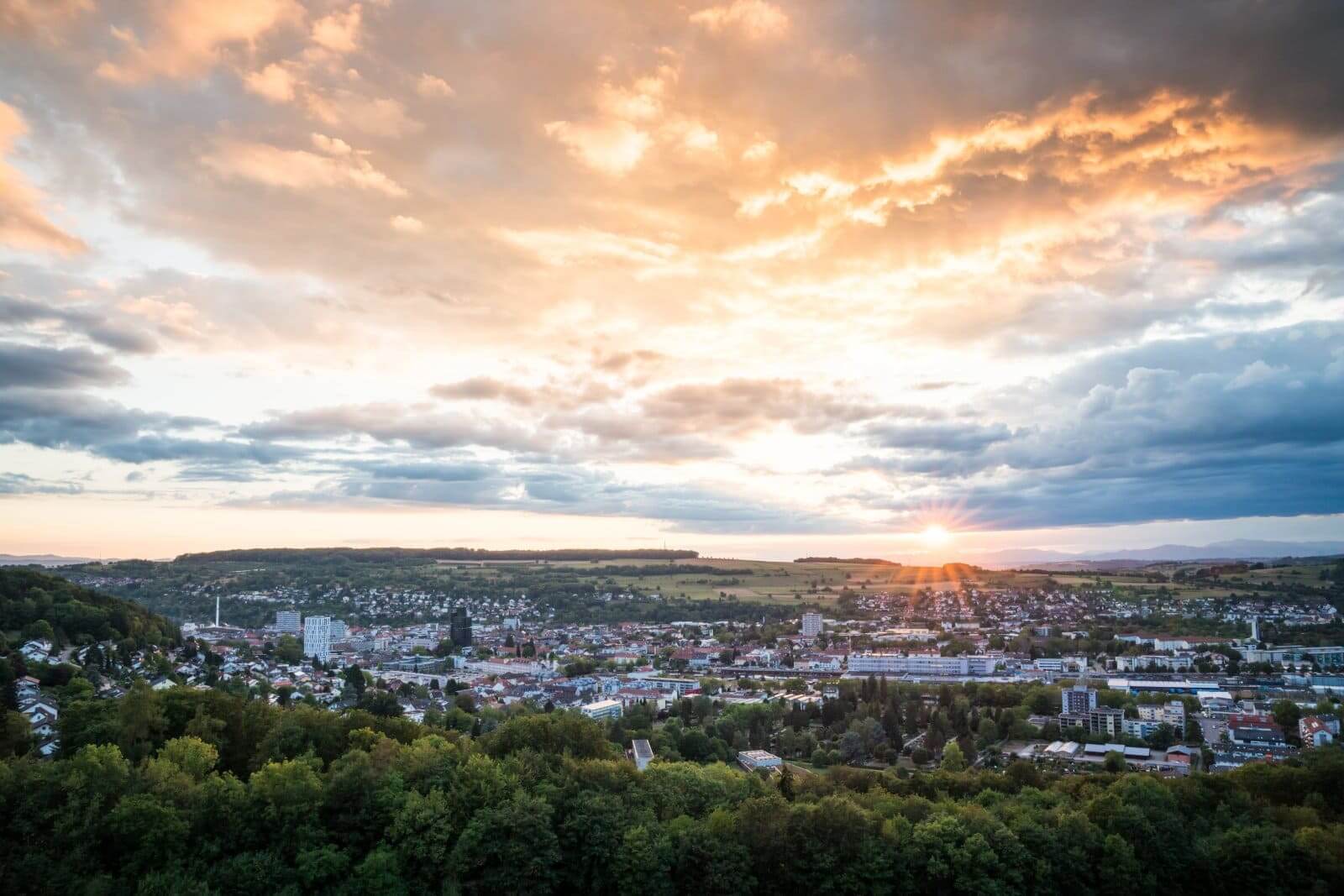 Blick auf Lörrach vom Tüllinger